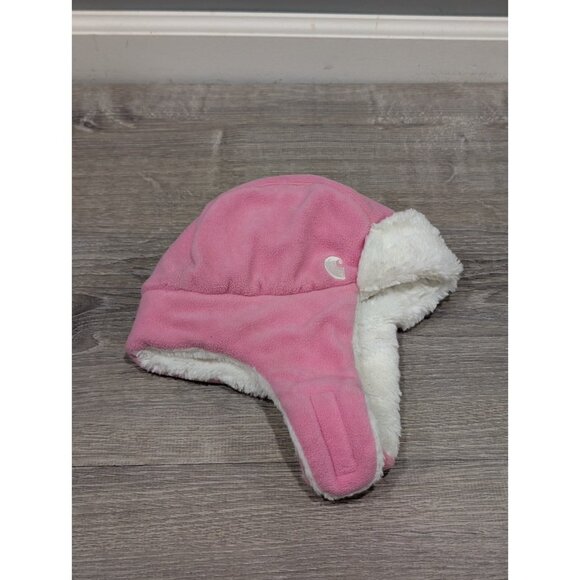 Carhartt Hat Infant Toddler Pink Faux Fleece-Lined Ear Flap Child's Trapper Hat - Picture 1 of 16